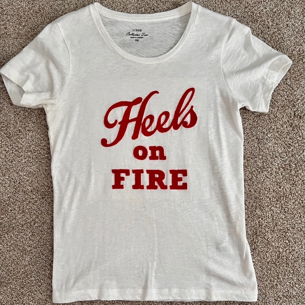 Jcrew Vintage Heels on Fire Tee
